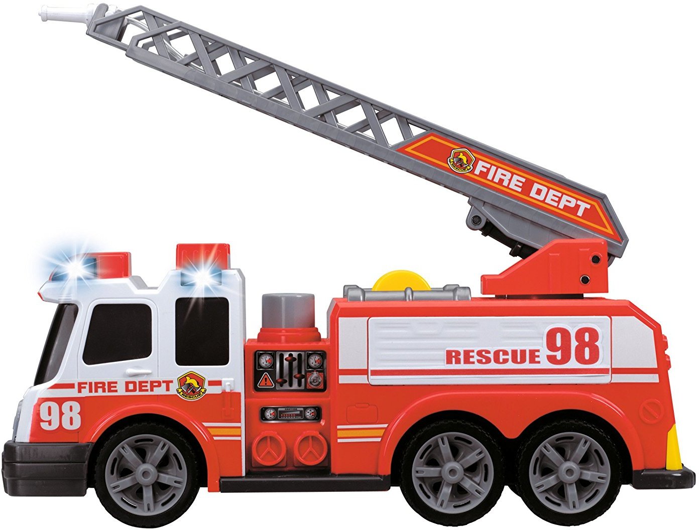 Dickie Toys 203308358 - Action Series Fire Brigade, Feuerwehrauto inklusive Batterien, 36 cm