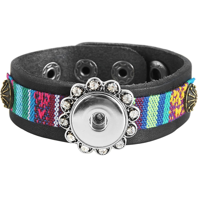 Cham Cham  Leder Armband in schwarz