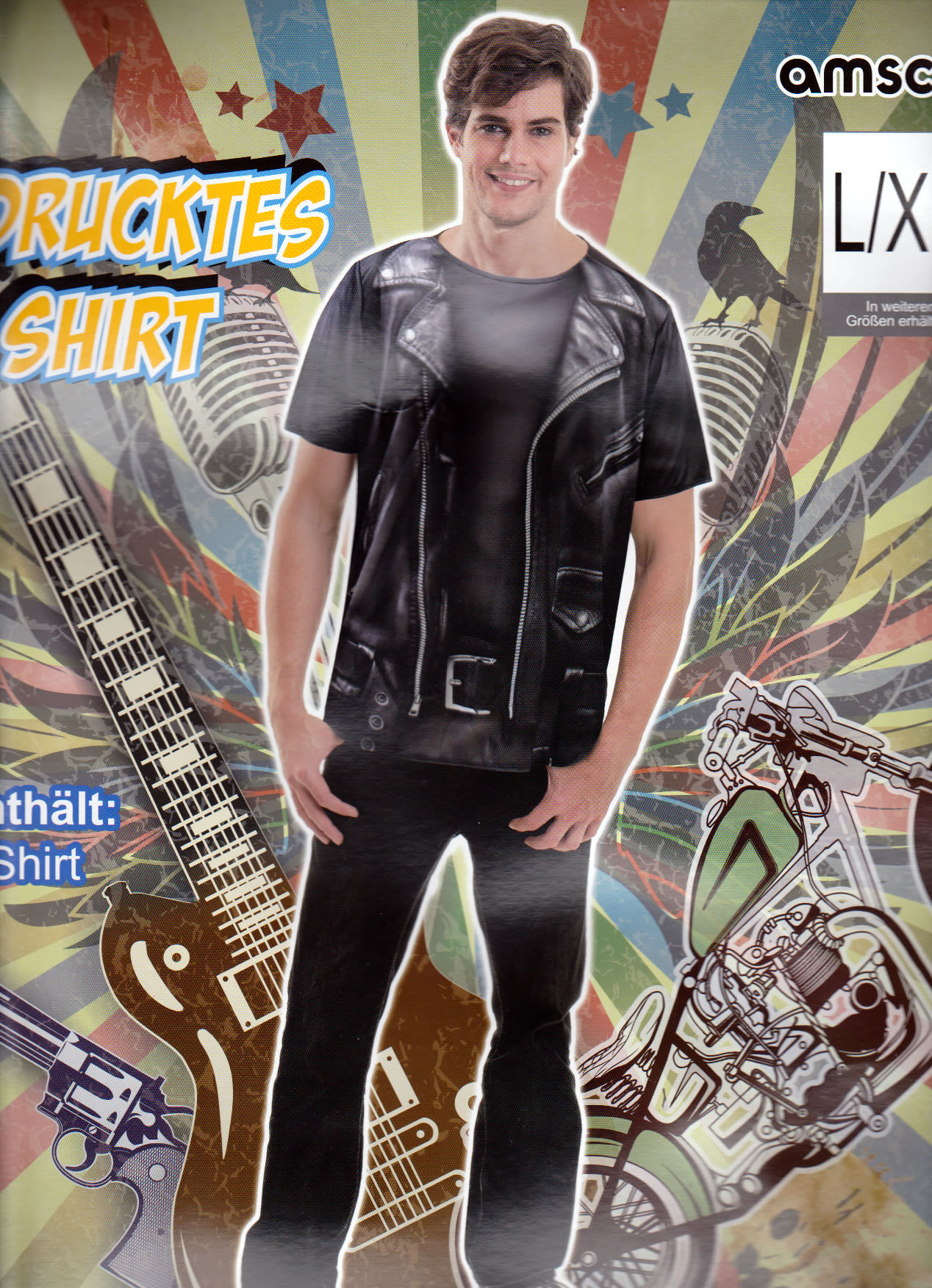 Karneval Damen Kostüm/Fasching/Halloween-Parties-Biker Shirt´s in Schwarz[Größe: S/M]