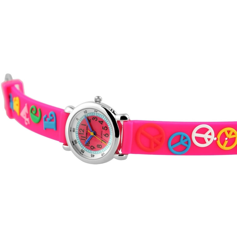 Excellanc Unisex-Armbanduhr Analog Quarz Kautschuk Pink