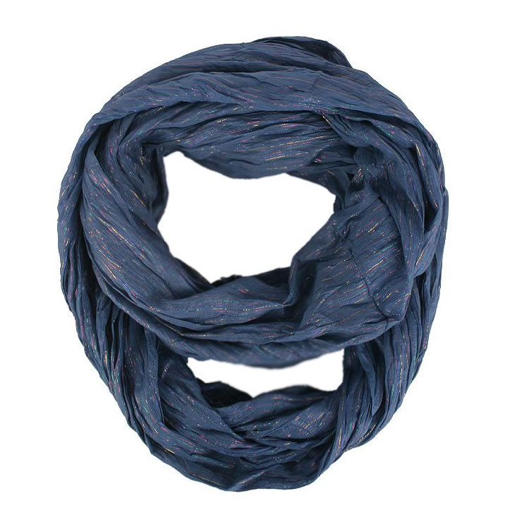 Damen Loopschal in Blau aus Baumwolle mit Lurex