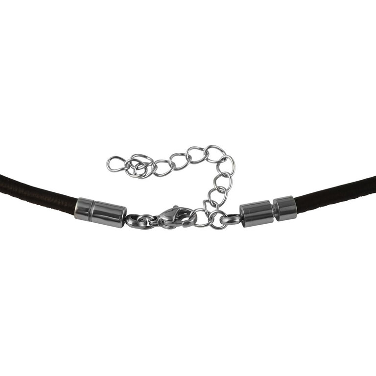 Lederkette mit Edelstahlverschluss