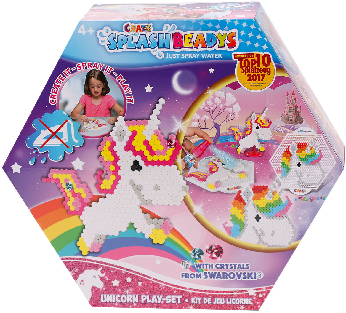 Einhorn CRAZE SPLASH BEADYS Spiel Set Wasserperlen Schablone Motive