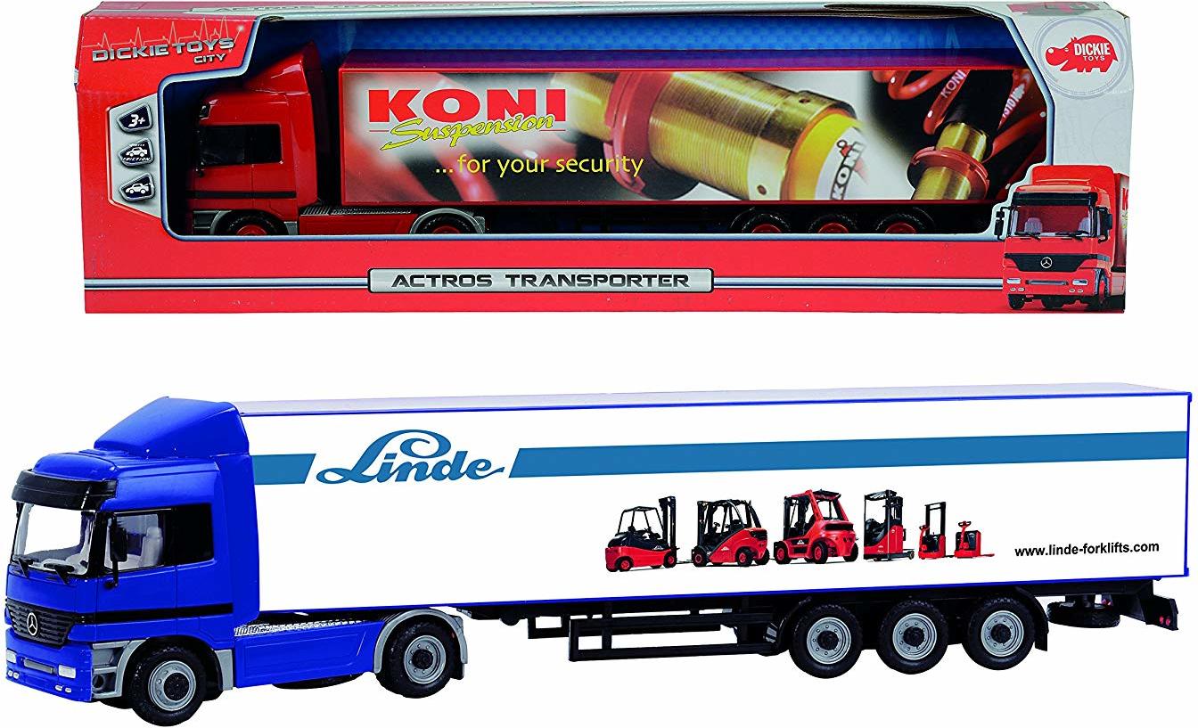 Dickie-Spielzeug 203747000 - Sattelschlepper, Actros Transporter