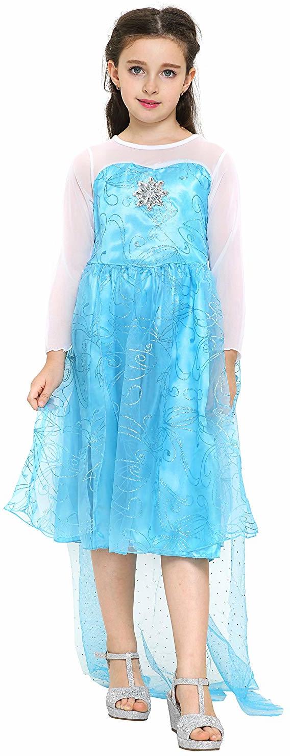 Katara 1099 - Frozen ELSA Eiskönigin Kleid Kostüm Verkleidung, Mädchen Kind, Fasching Karneval