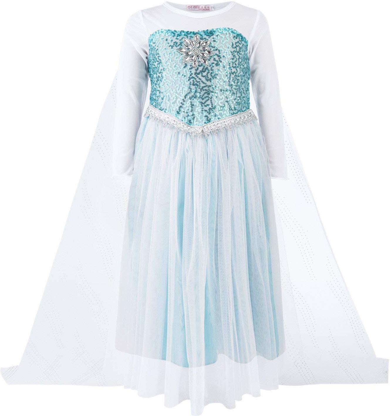 Katara 1842-400 - Aschenputtel Eisprinzessin Königin Elsa Mädchen Ball Festkleid, Inklusive Diadem